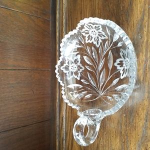 Cut Crystal Handled Candle Holder/Trinket Holder/Candy Dish.